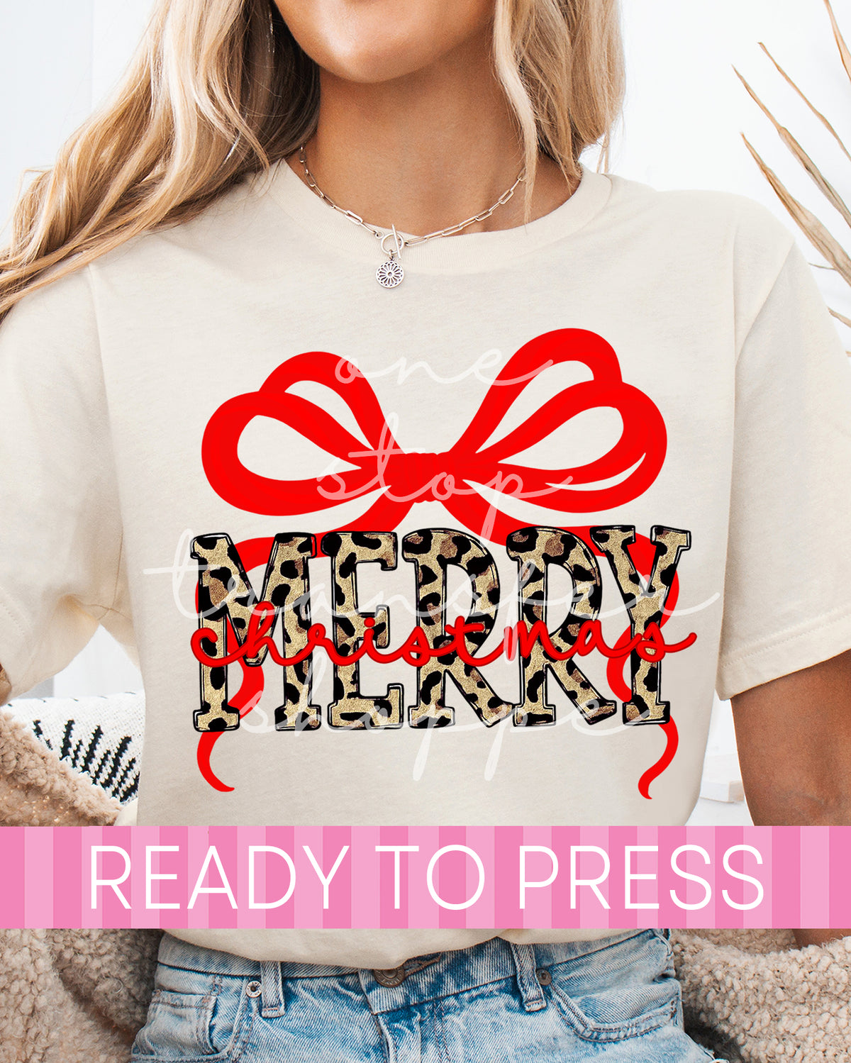 Coquette Leopard Merry Christmas - Ready to Press DTF Transfers