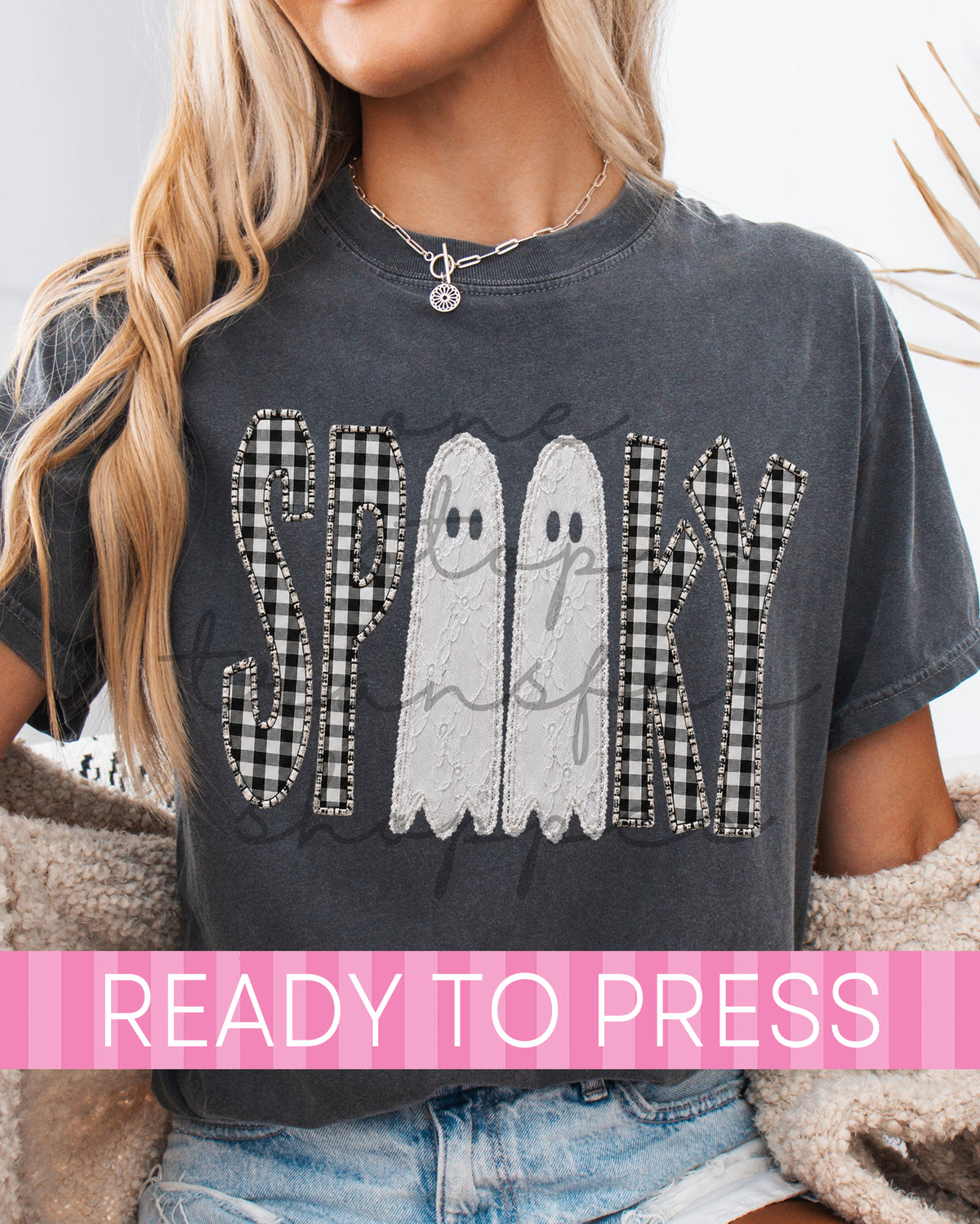 Gingham and Lace SPOOKY Ghosts - Ready to Press DTF Transfers