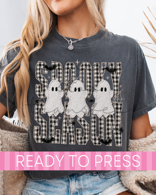 Gingham and Lace SPOOKY SEASON Ghosts - Ready to Press DTF Transfers