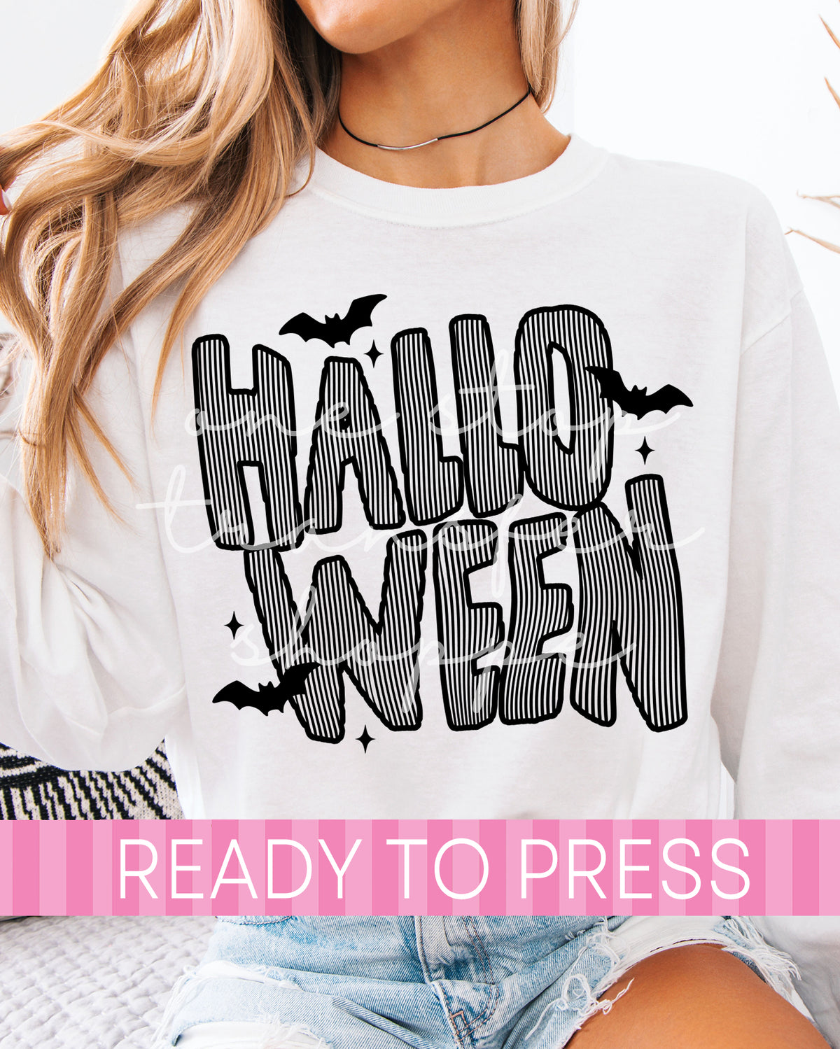 Spooky Bats Striped Halloween - Ready to Press DTF Transfers
