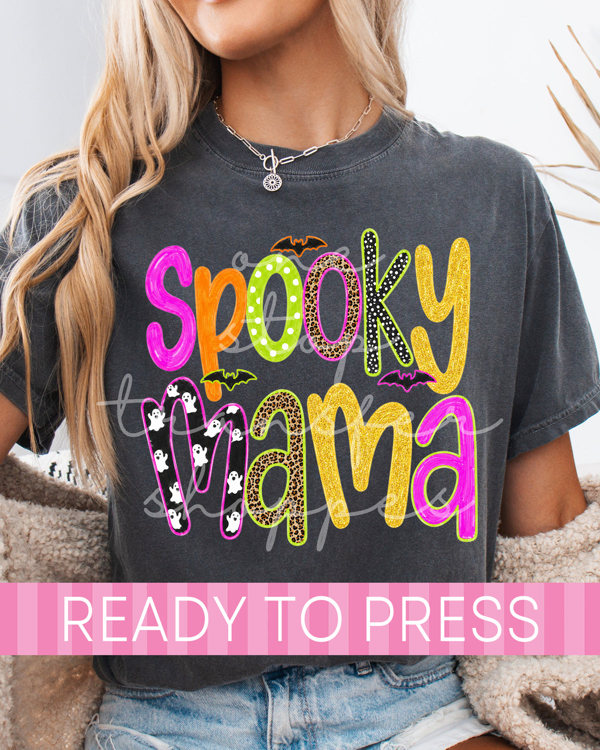 Bright Colorful Leopard Spooky Mama - Ready to Press DTF Transfers