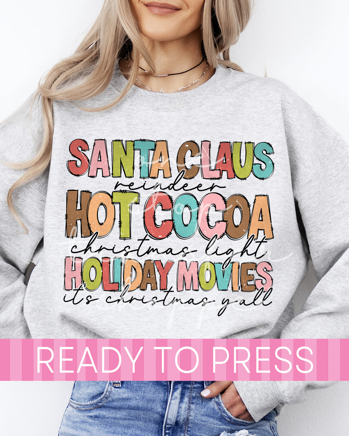 Colorful It's Christmas Y'all - Ready to Press DTF Transfers
