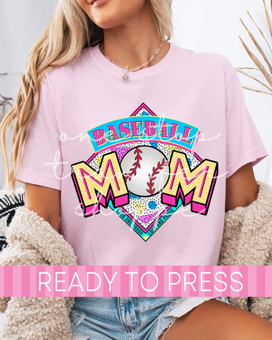 Retro Baseball Mom - Ready to Press DTF Transfers