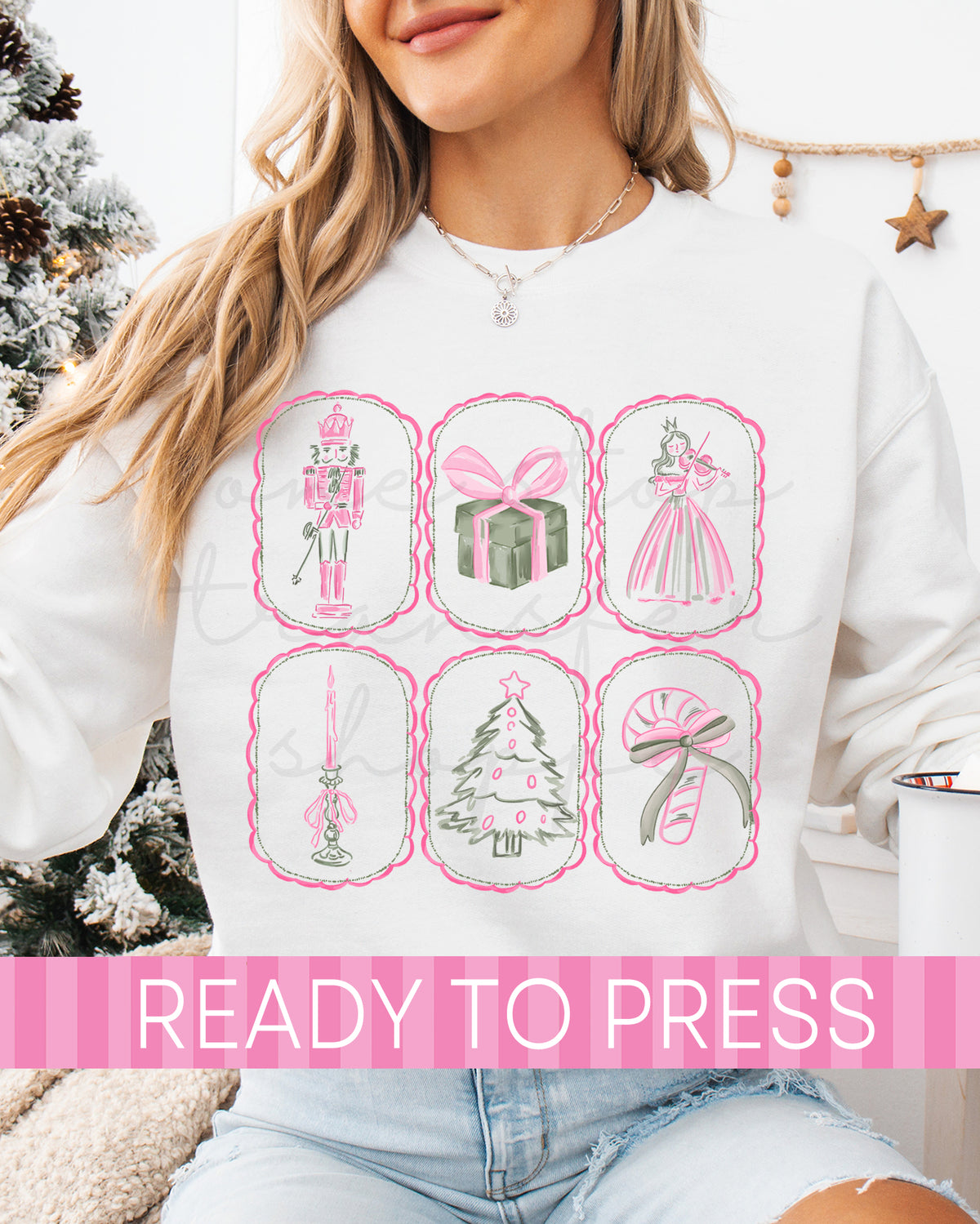 Dainty Nutcracker Oval Frames - Ready to Press DTF Transfers