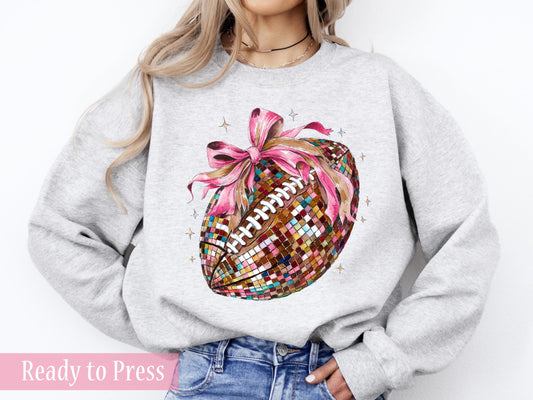 Pink Coquette Disco Football - Ready to Press DTF Transfers