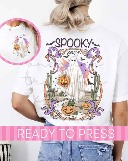 Spooky Season Desert Ghost - Ready to Press DTF Transfer with Pocket