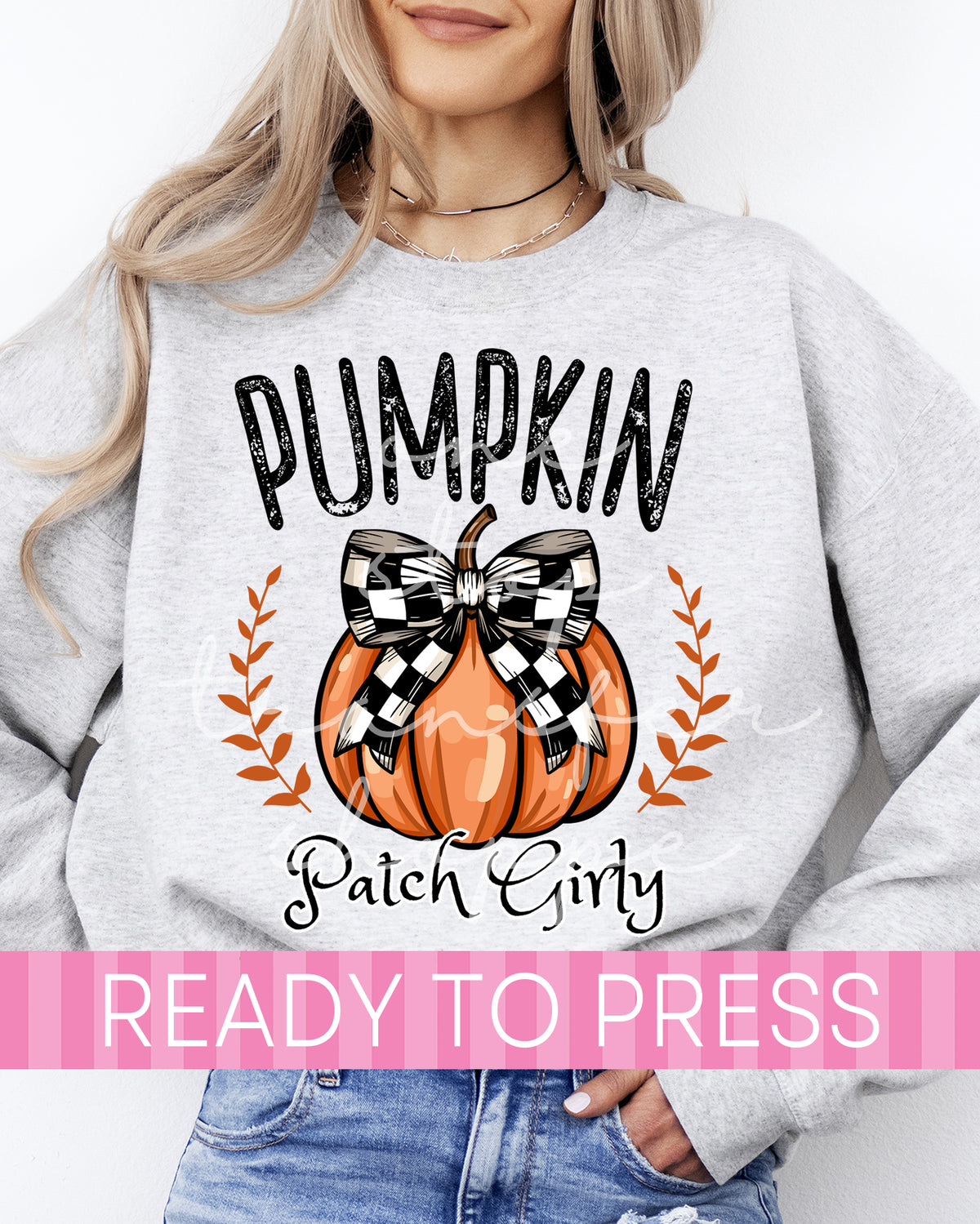 Checker Coquette Pumpkin Patch Girly - Ready to Press DTF Transfers