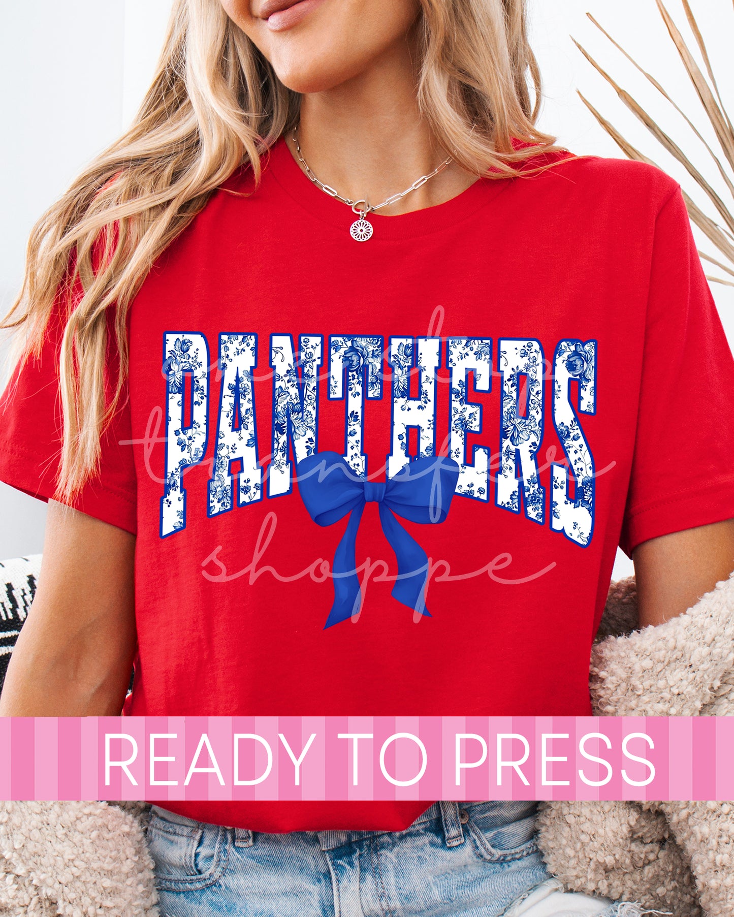 Coquette Chinoiserie Varsity Panthers Mascot - Ready to Press DTF Transfers