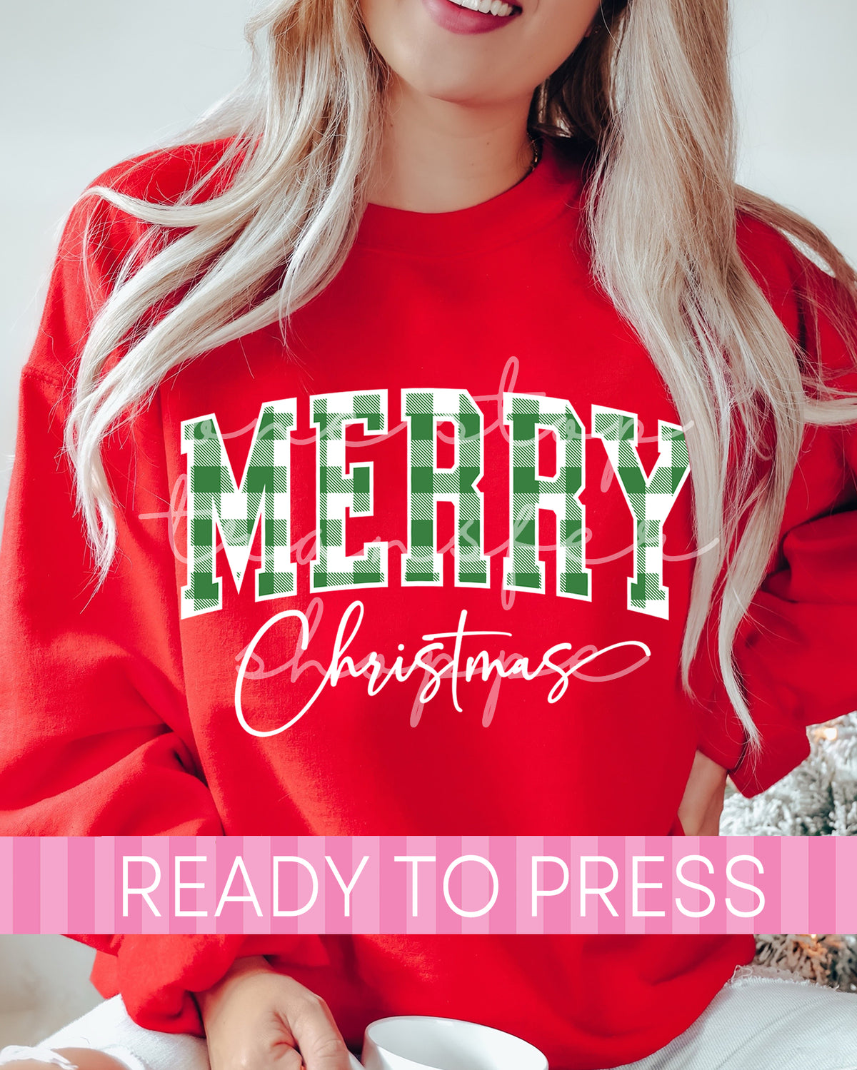 Red or Green Buffalo Plaid Merry Christmas - Ready to Press DTF Transfers