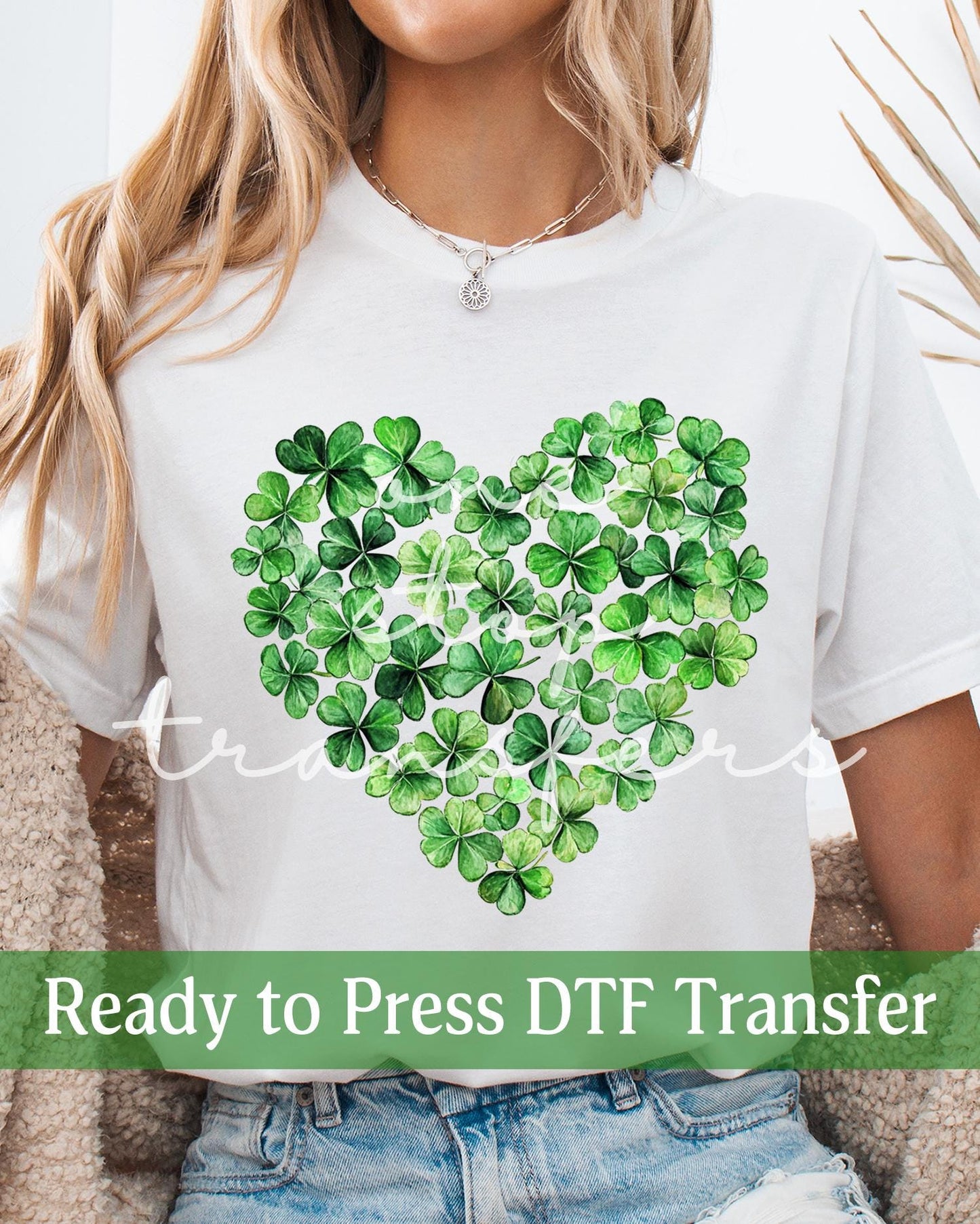 St. Patrick's Day Heart Shaped Clovers - Ready to Press DTF Transfers
