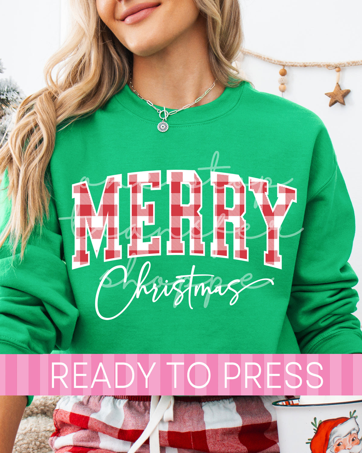 Red or Green Buffalo Plaid Merry Christmas - Ready to Press DTF Transfers