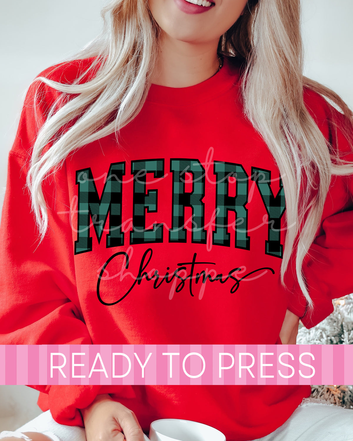 Red or Green Buffalo Plaid Merry Christmas - Ready to Press DTF Transfers
