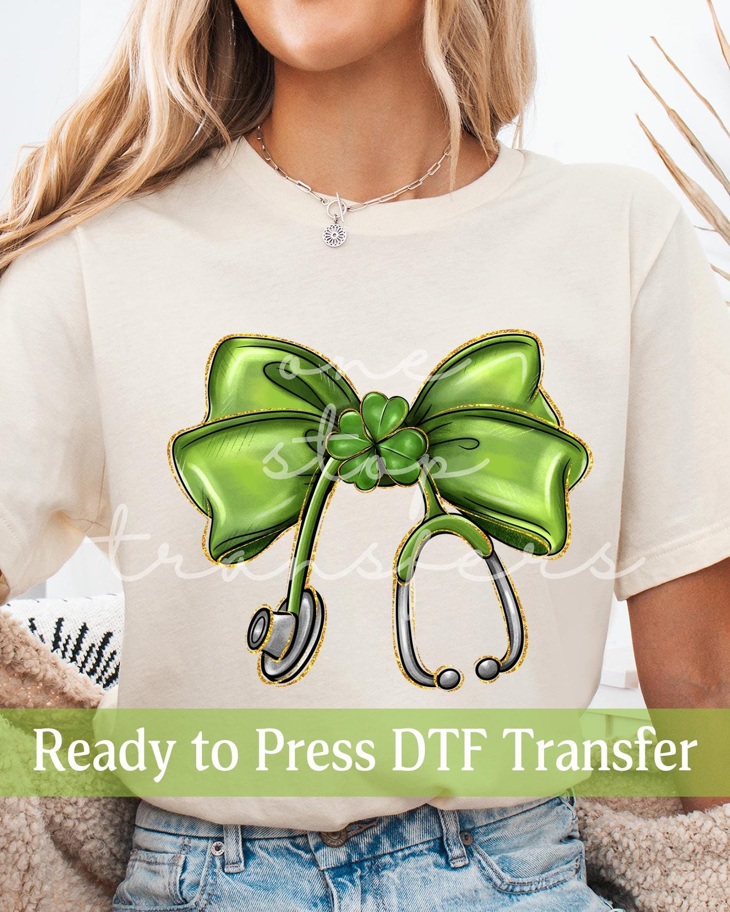 St. Patrick's Day Coquette Stethoscope - Ready to Press DTF Transfers
