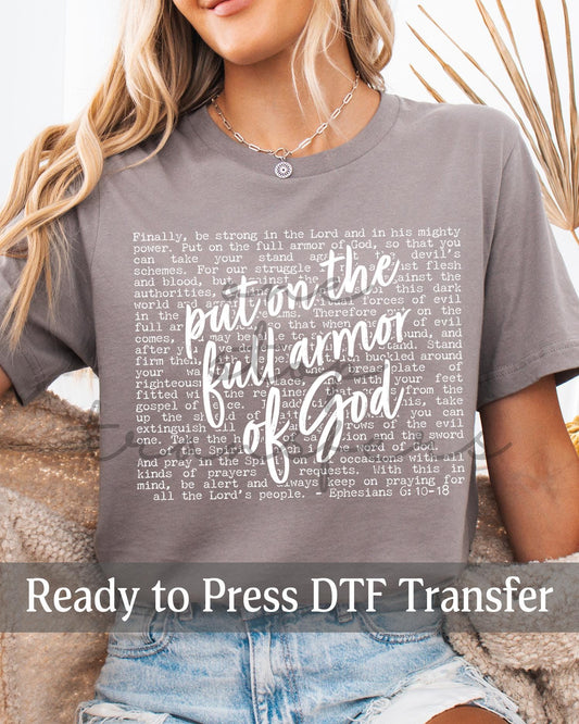 Put On the Full Armor of God Ephesians 6:10-18 - Ready to Press DTF Transfers