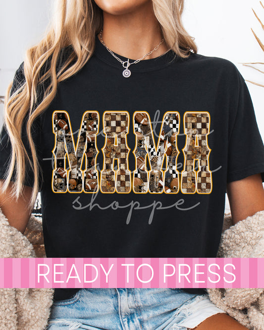 Checker Football MAMA - Ready to Press DTF Transfers