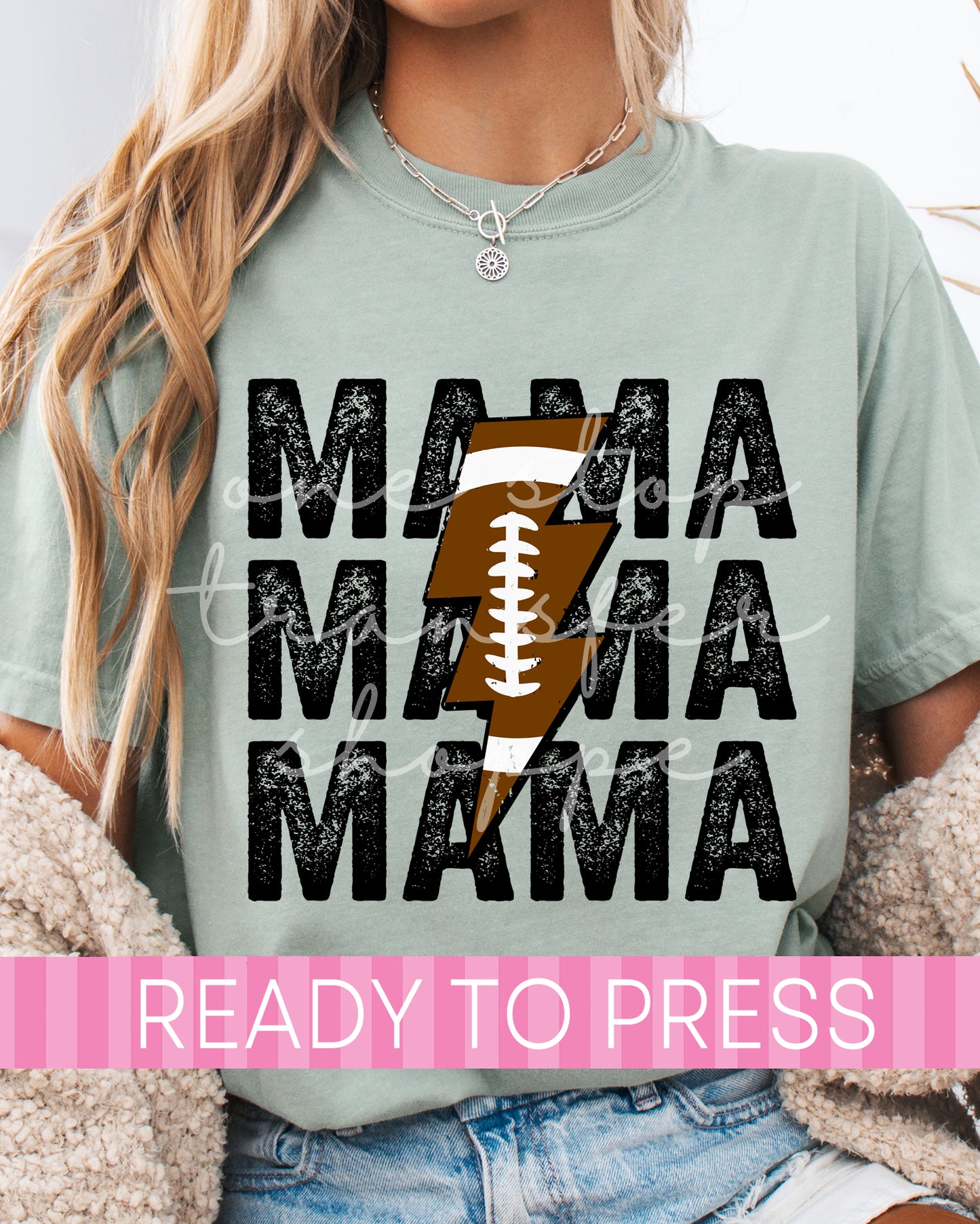 Stacked Football MAMA Lightning - Ready to Press DTF Transfers