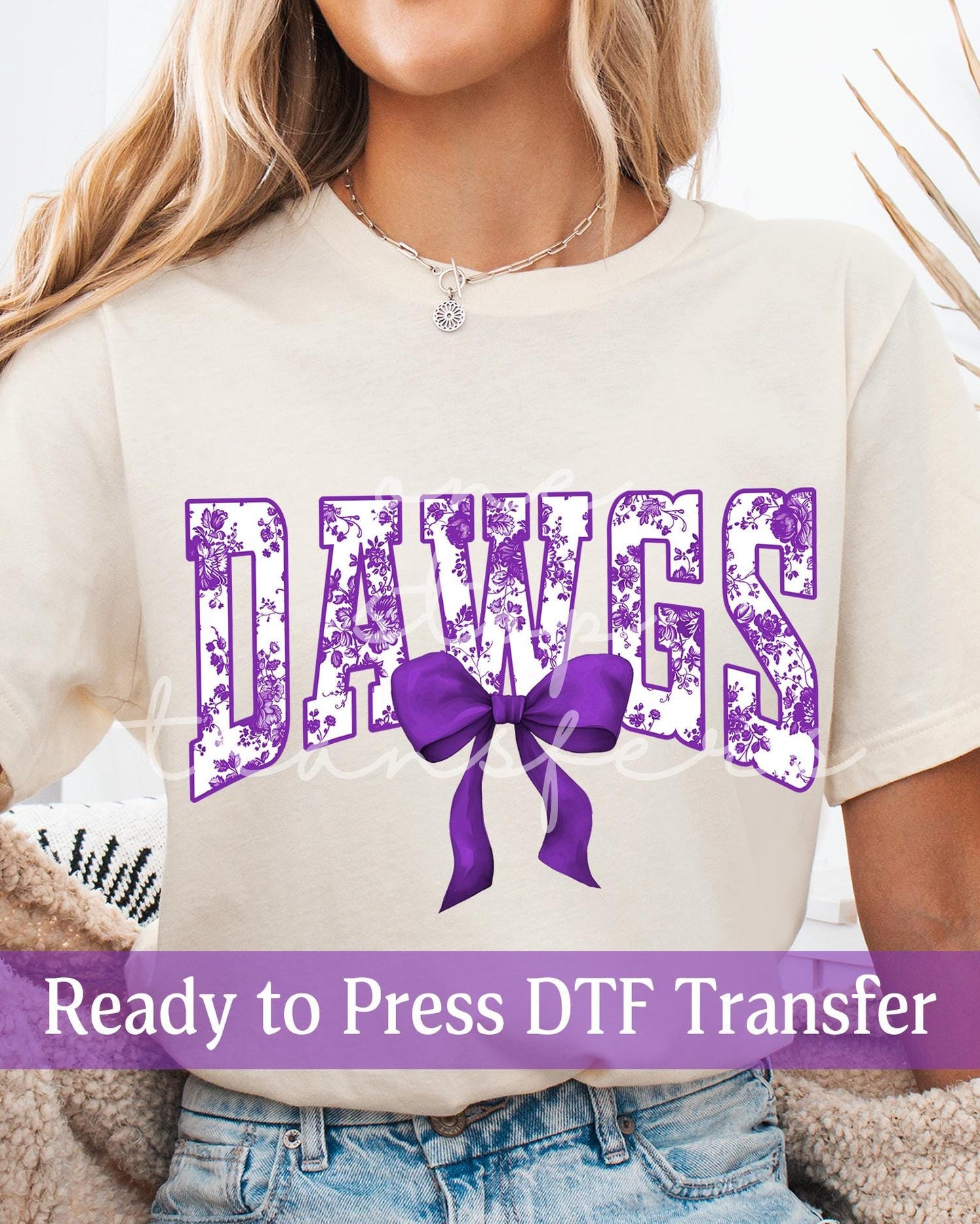 Coquette Chinoiserie Varsity DAWGS - Ready to Press DTF Transfers