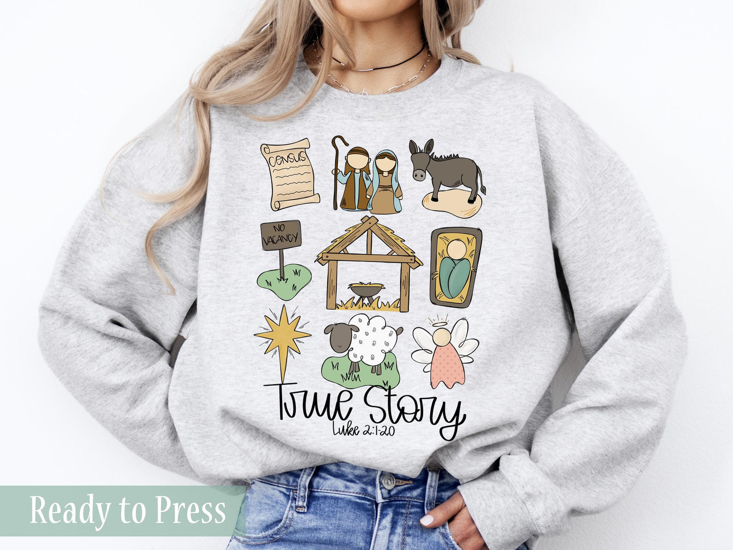 True Story Luke 2:1-20  - Ready to Press DTF Transfers