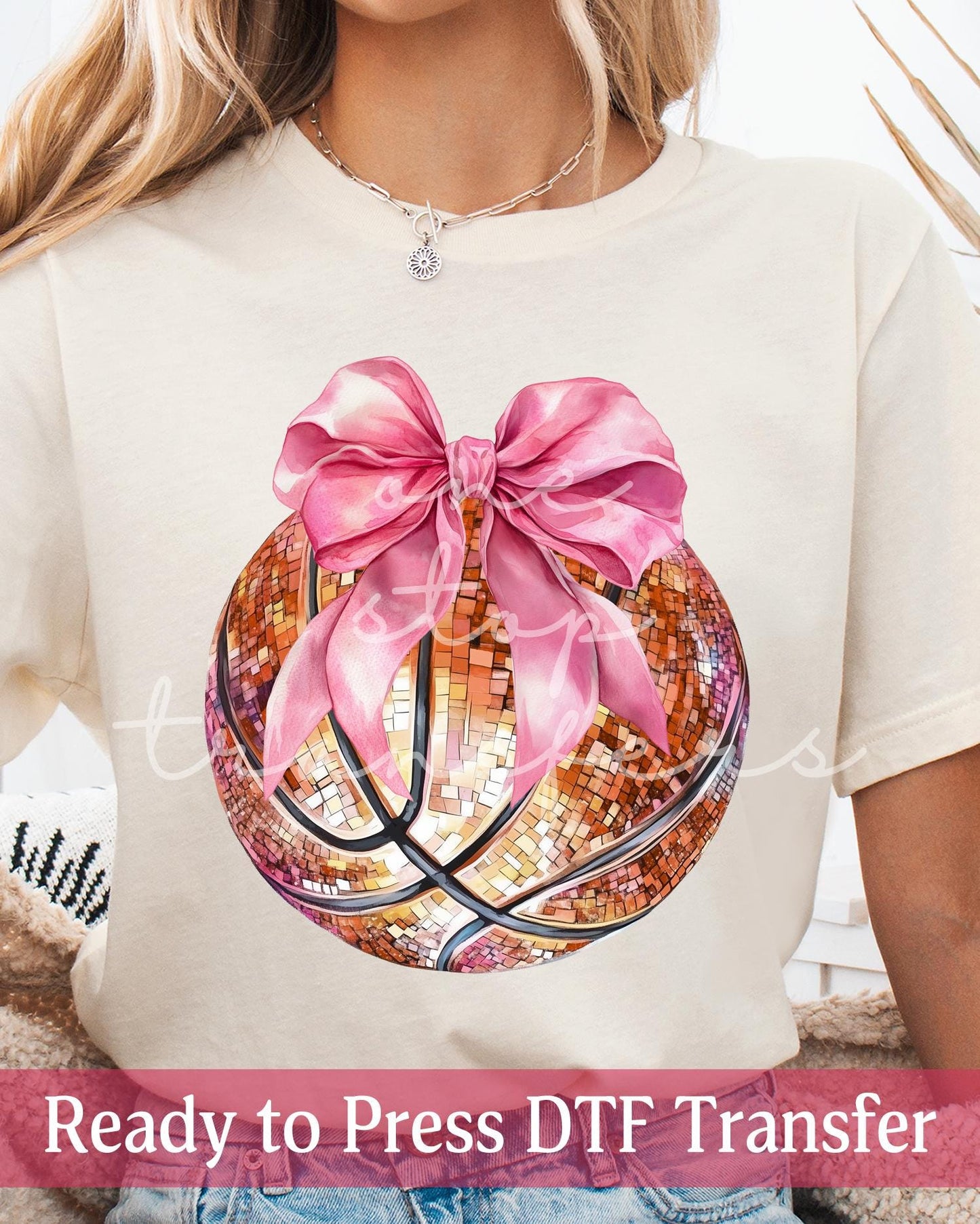 Pink Coquette Disco Basketball - Ready to Press DTF Transfers