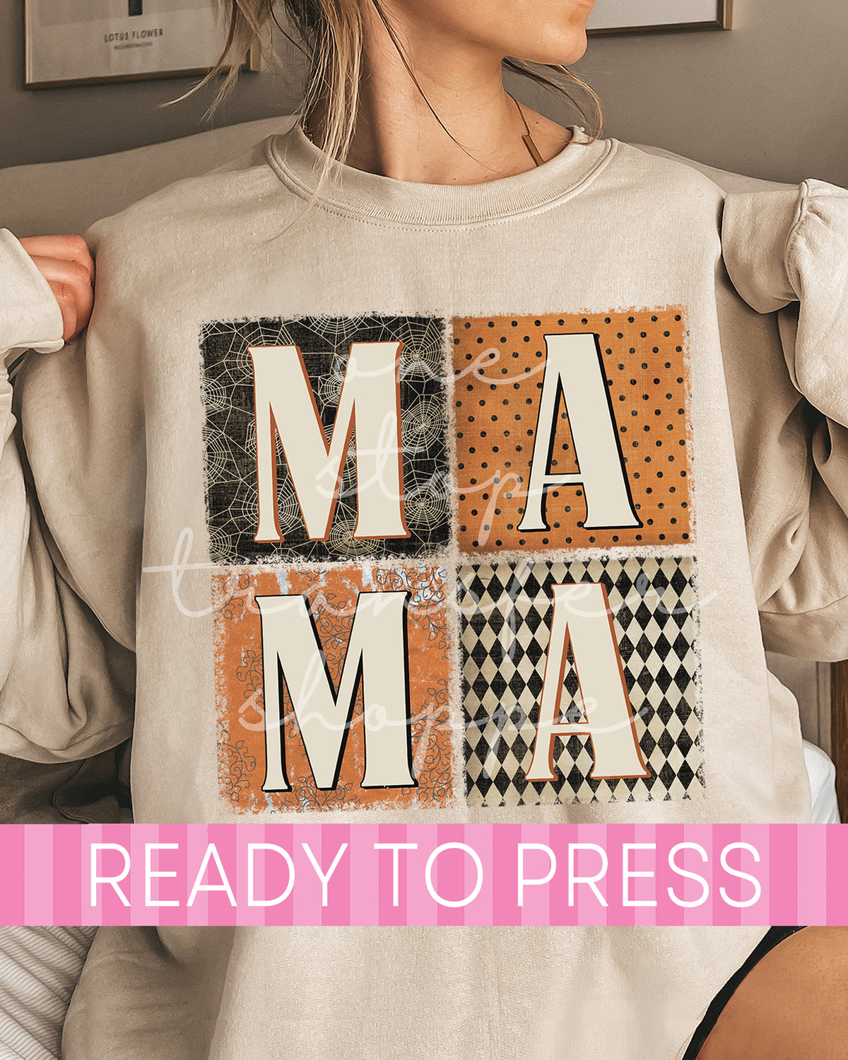Retro Halloween Mama Squares - Ready to Press DTF Transfers