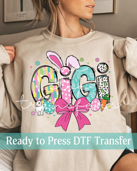 Coquette Easter Bunny GIGI - Ready to Press DTF Transfers