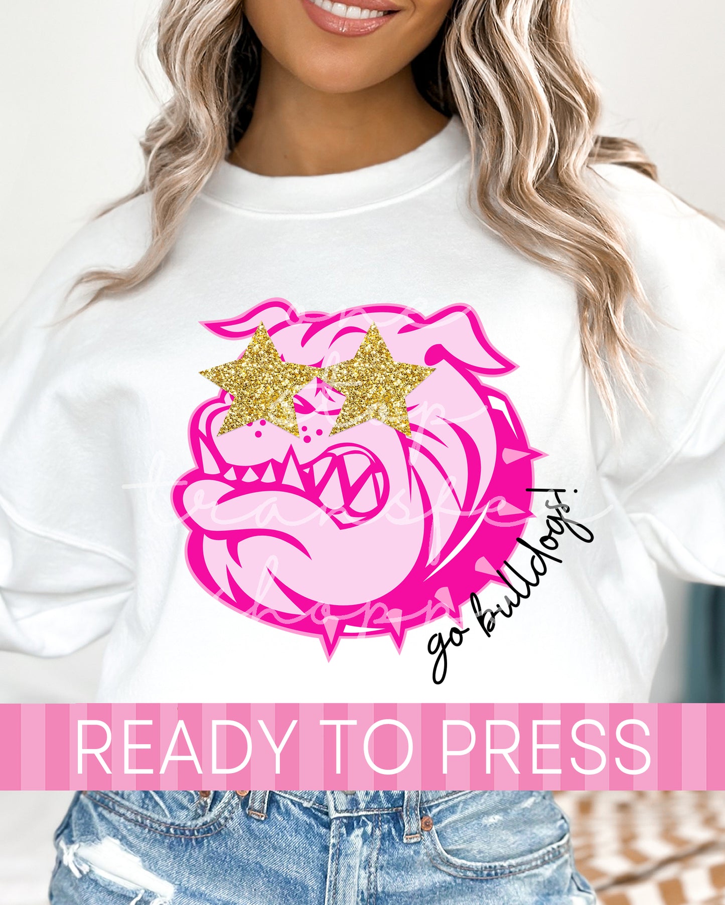 Preppy Pink Go Bulldogs Star Eyes - Ready to Press DTF Transfers