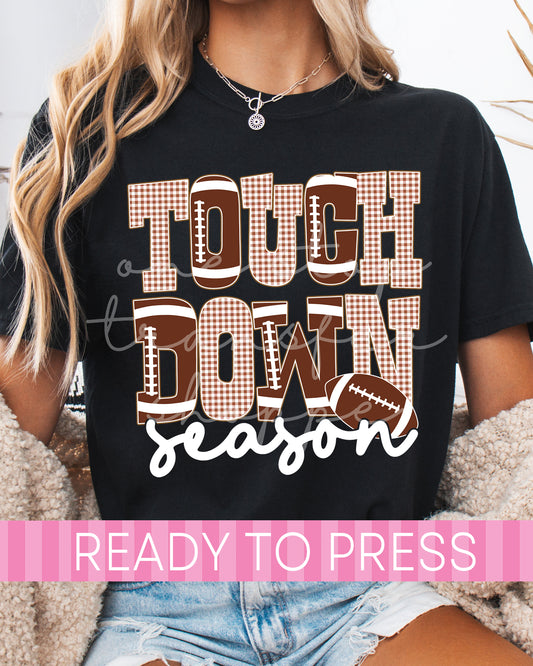 Preppy Gingham Touchdown Season - Ready to Press DTF Transfers