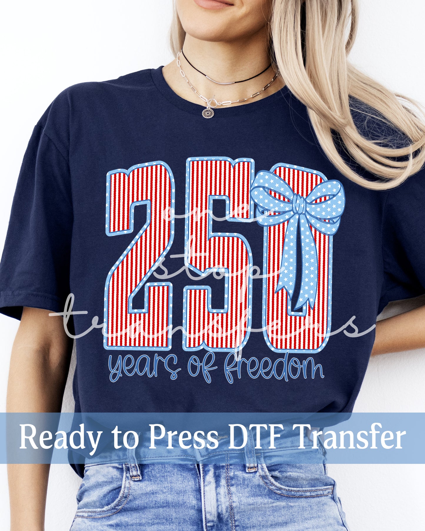 Preppy Coquette Striped 250 Years of Freedom - Ready to Press DTF Transfers