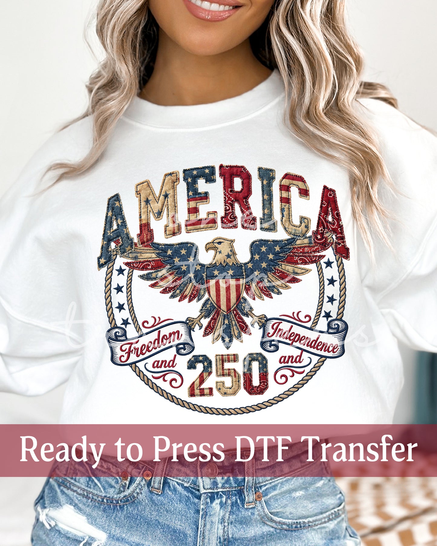 Faux Applique 250 Year Anniversary - Ready to Press DTF Transfers