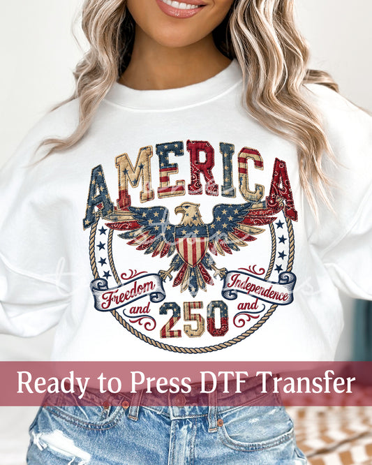 Faux Applique 250 Year Anniversary - Ready to Press DTF Transfers