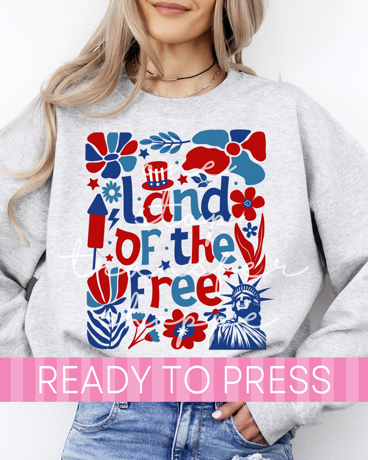 Boho Floral Land Of The Free - Ready to Press DTF Transfers