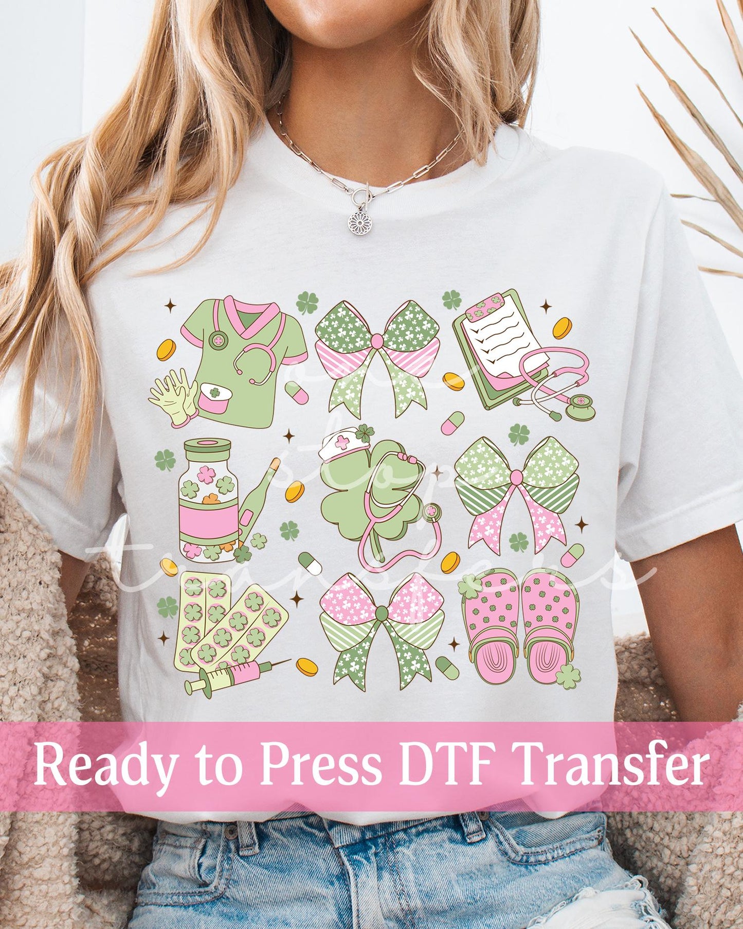 St. Patrick's Day Retro Coquette NURSE Collage - Ready to Press DTF Transfers