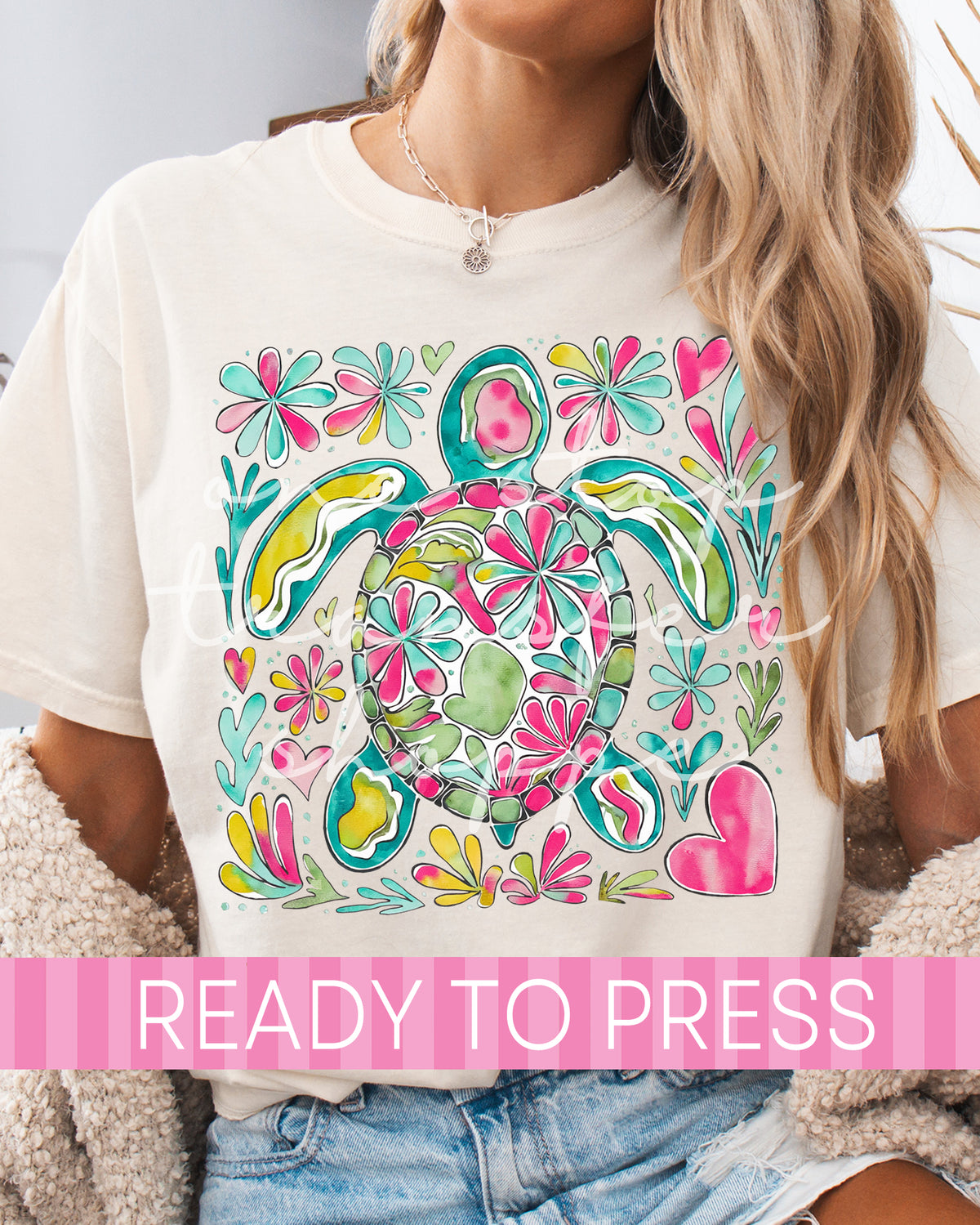 Boho Floral Turtle - Ready to Press DTF Transfers