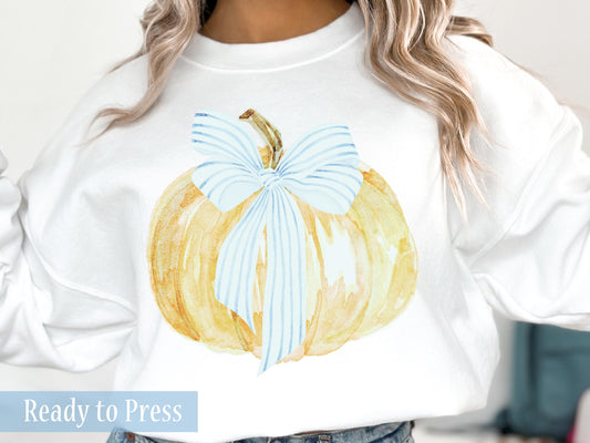 Watercolor Golden Coquette Pumpkin - Ready to Press DTF Transfers