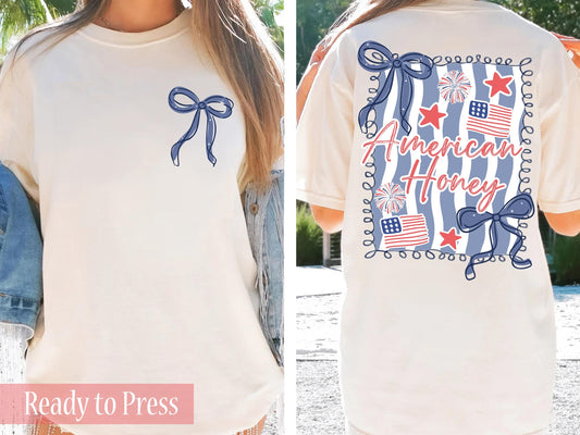 American Honey Preppy 4th of July - Ready to Press DTF Transfers