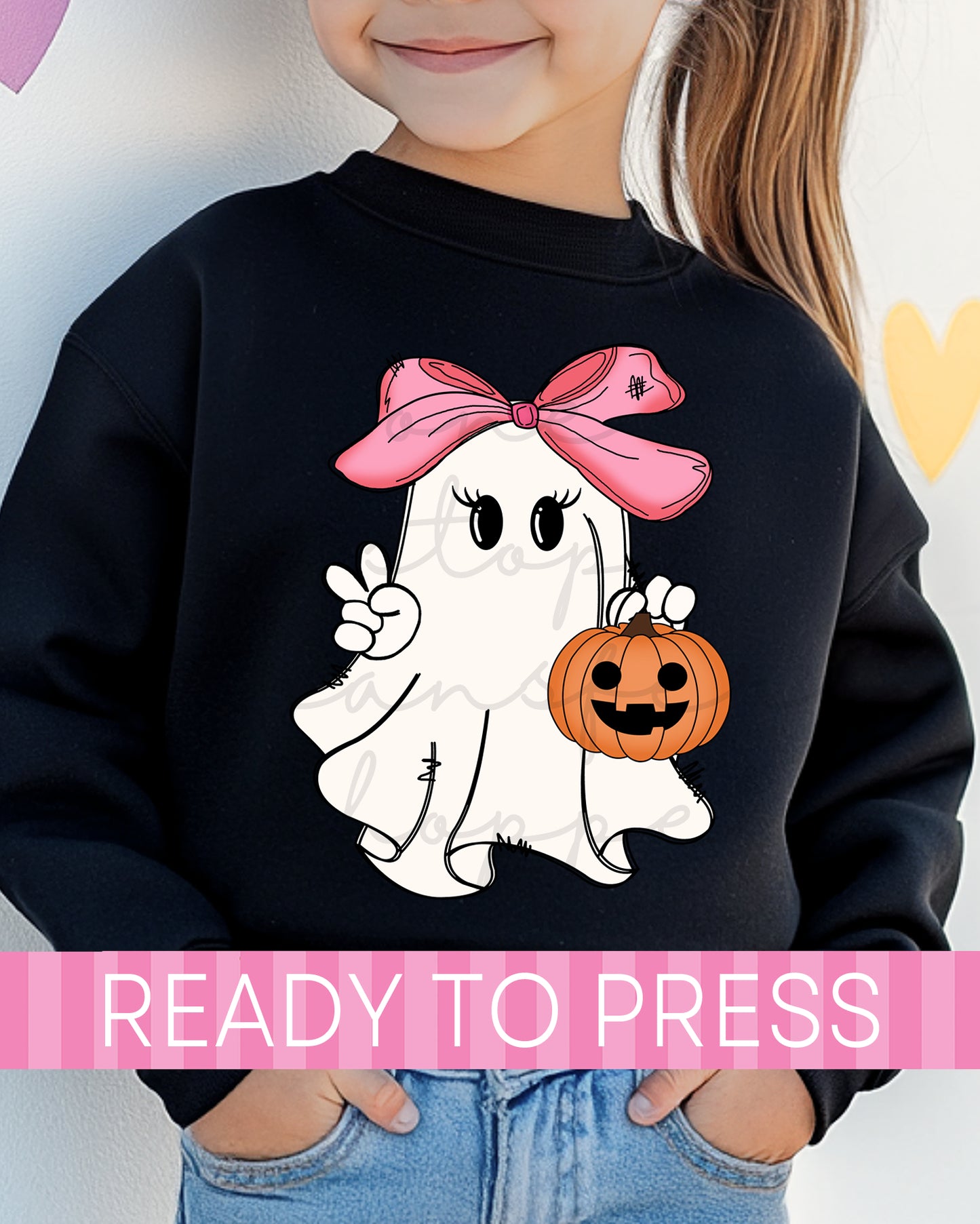Hair Bow Girl Ghost - Ready to Press DTF Transfers