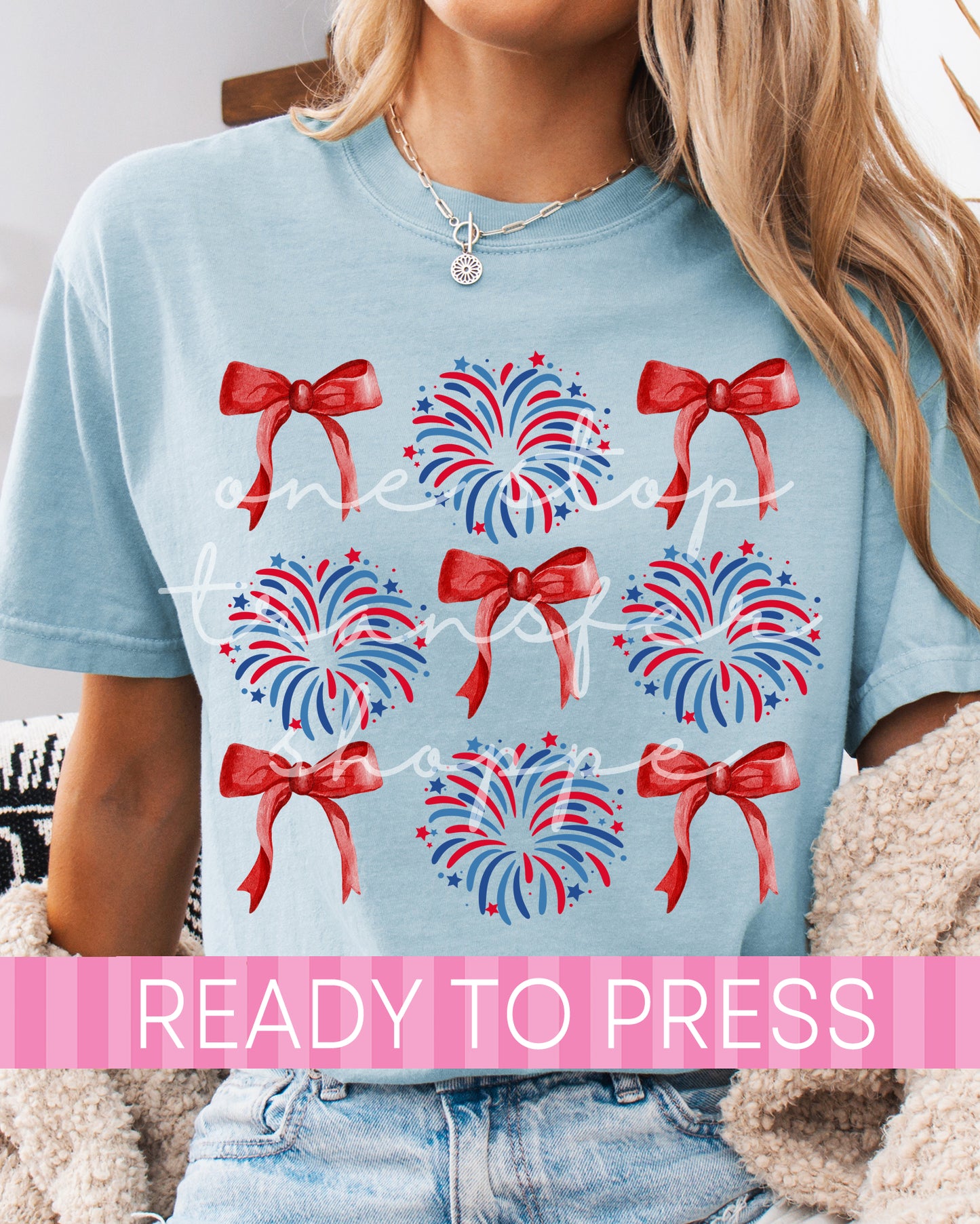 Patriotic Coquette Fireworks and Bows - Ready to Press DTF Transfers
