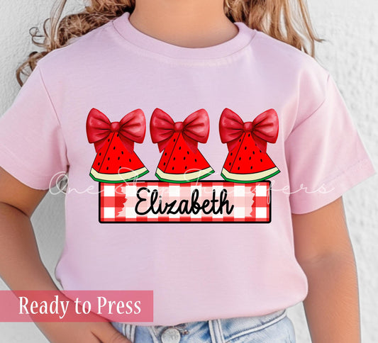 Custom Name Summer Watermelon Slices - Ready to Press DTF Transfers