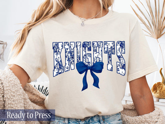 Coquette Chinoiserie Varsity KNIGHTS - Ready to Press DTF Transfers