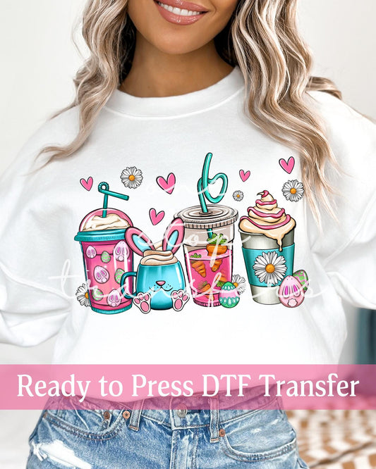 Easter Bunny Coffee Cups - Ready to Press DTF Transfers