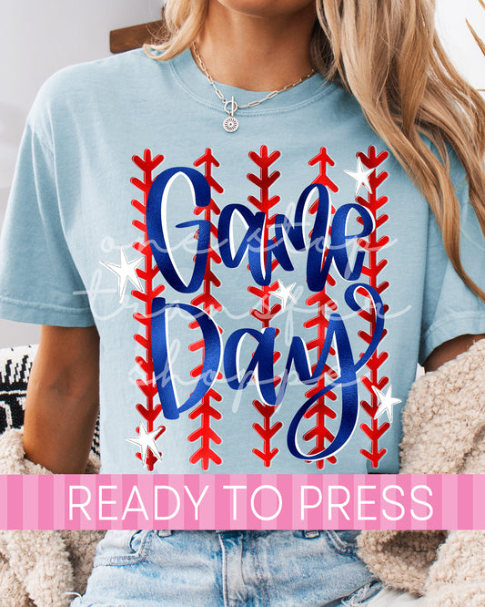 Trendy Stitched Stripes Baseball Game Day - Ready to Press DTF Transfers