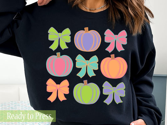 Neon Coquette Pumpkins - Ready to Press DTF Transfers