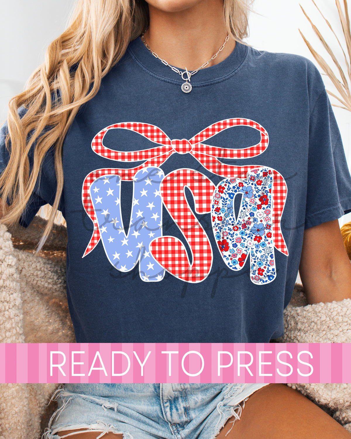Preppy Gingham Coquette USA - Ready to Press DTF Transfers