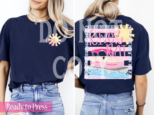 Preppy River Rat Pontoon - Ready to Press DTF Transfers