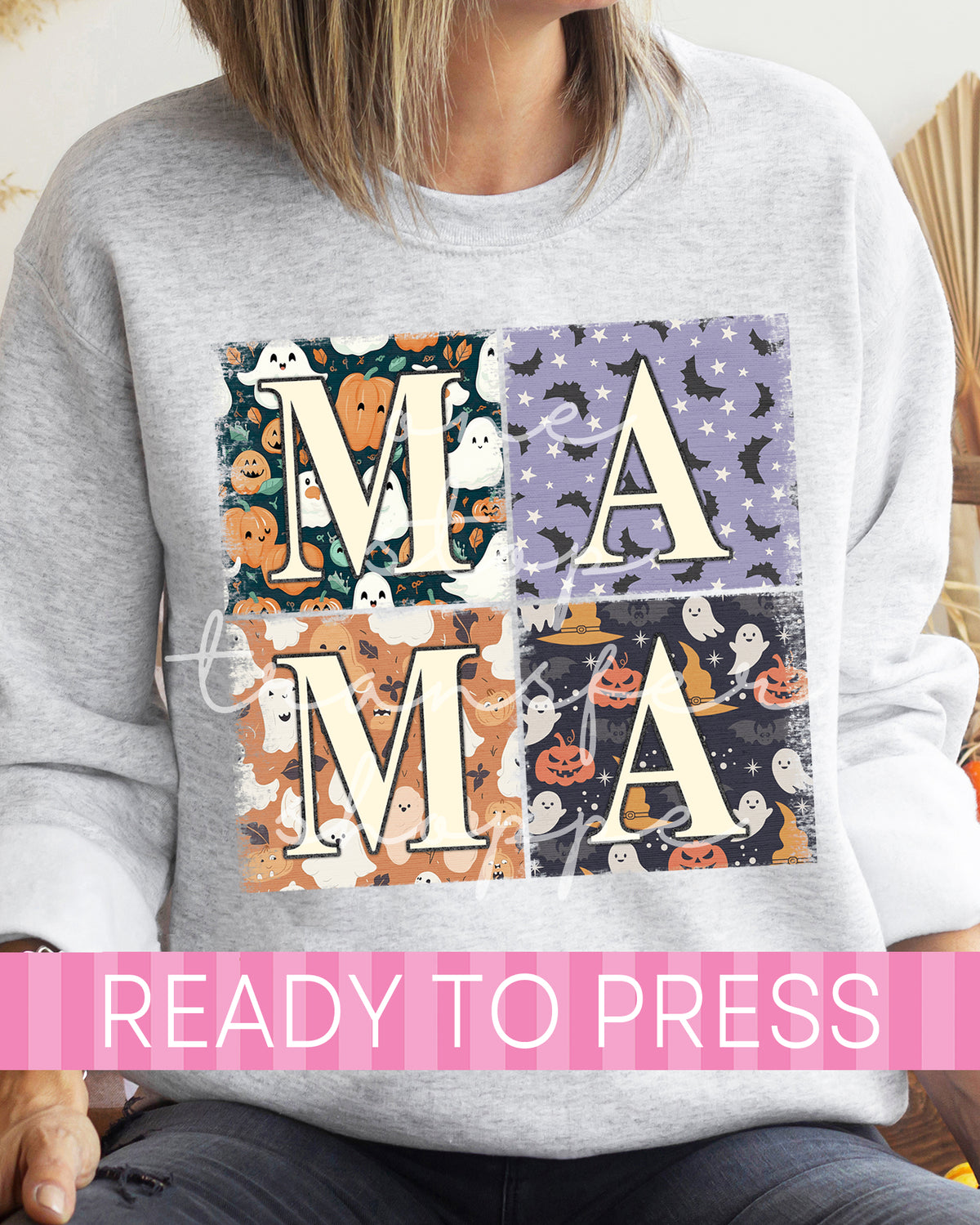 Retro Halloween Spooky Mama Squares - Ready to Press DTF Transfers