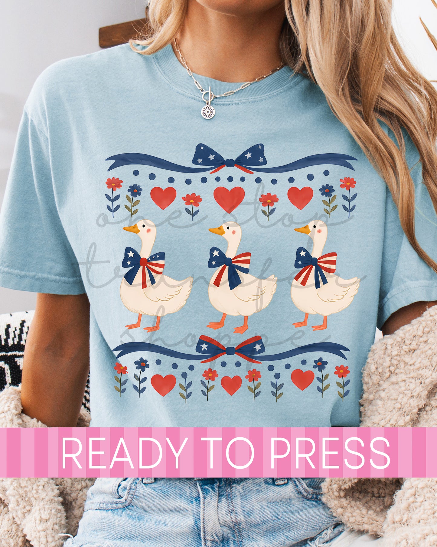 Vintage Patriotic Geese - Ready to Press DTF Transfers