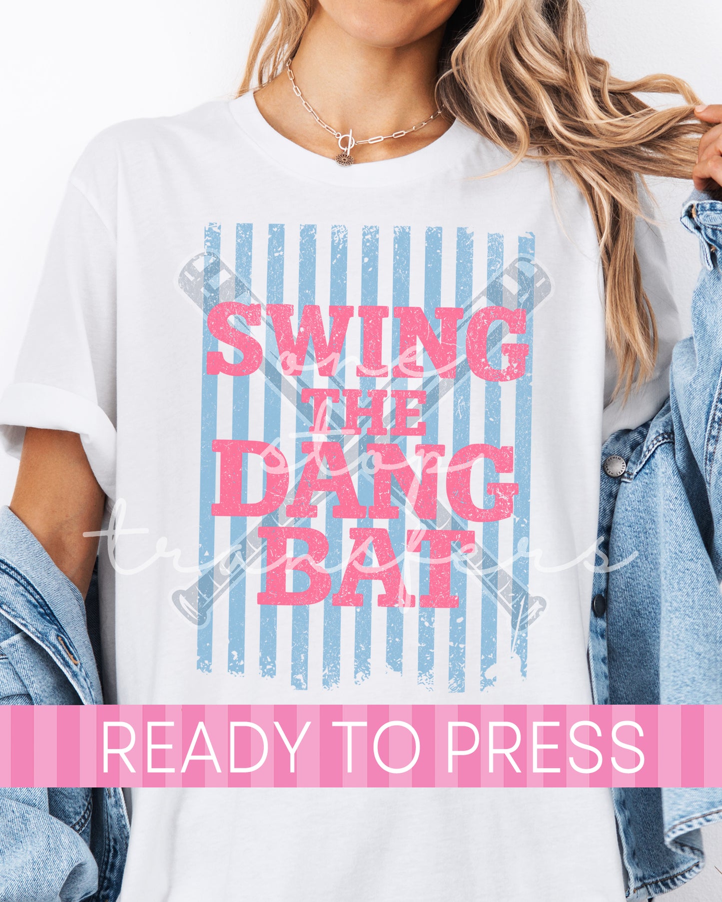 Preppy Pink Baseball Swing The Dang Bat - Ready to Press DTF Transfers