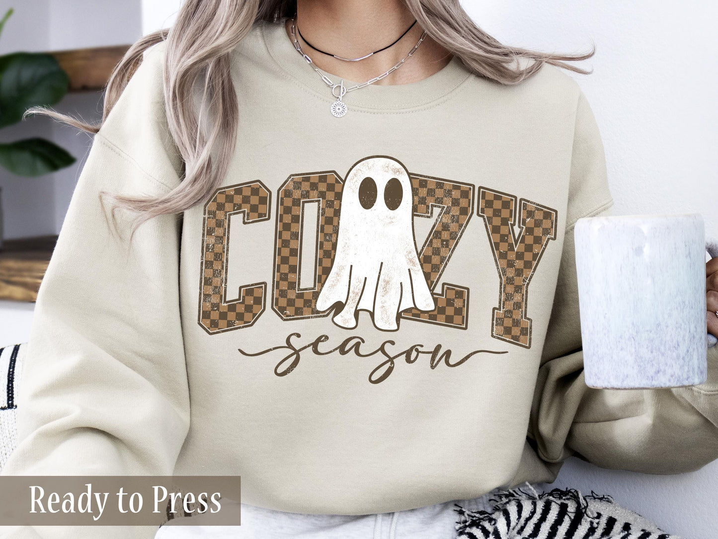 Checker Cozy Season Ghost - Ready to Press DTF Transfers