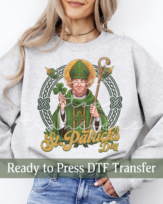 St. Patrick's Day Saint Patrick - Ready to Press DTF Transfers