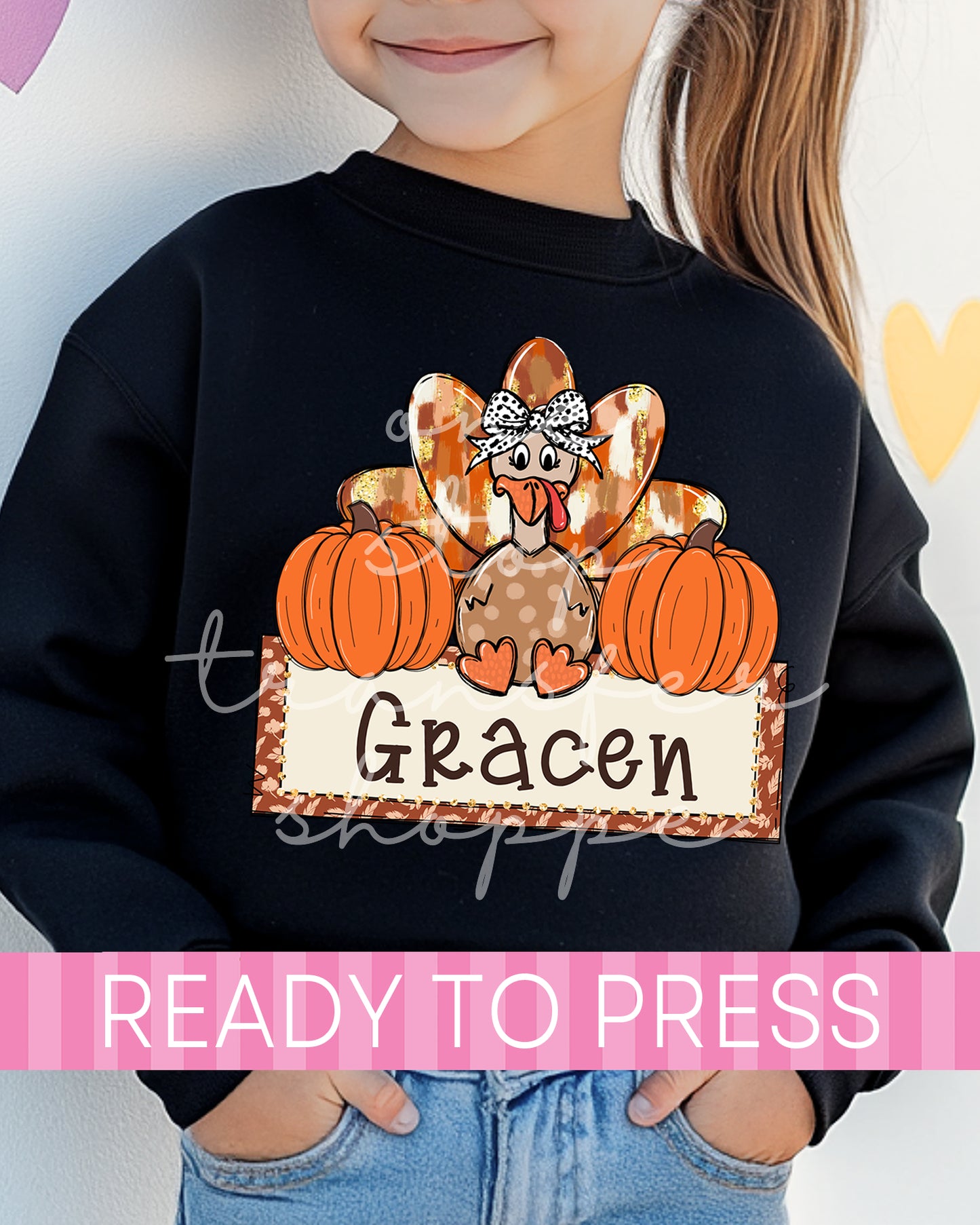 Custom Name Preppy Girl Coquette Turkey - Ready to Press DTF Transfers